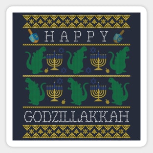 Happy Hannukkah Godzilla Magnet